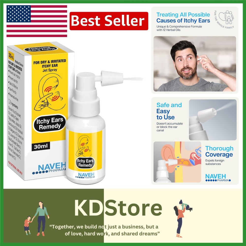Comprehensive Ear Care Spray - Natural Relief for Itching & Clogged Ears 1 Fl Oz