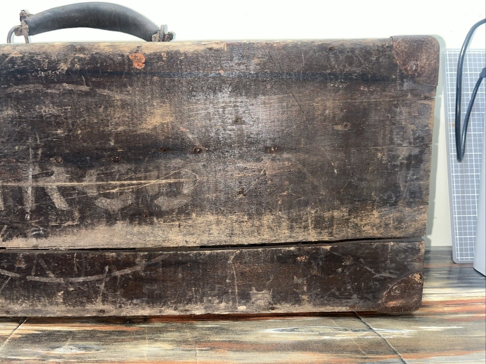 Vtg Airco Welders Tool Storage Box Rustic Primitive Advertising Man Cave Decor