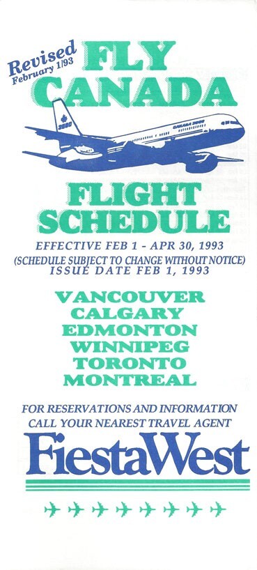 Fiesta West system timetable 2/1/93 [4091]