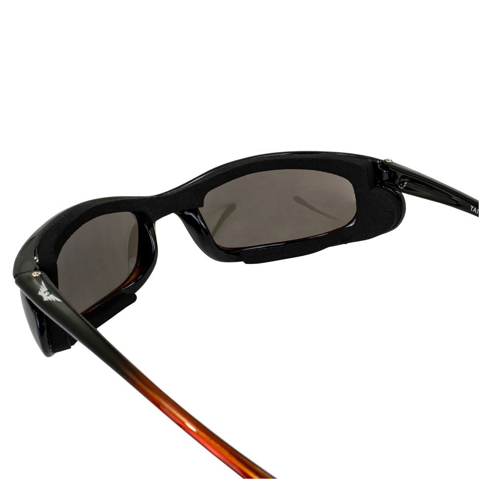 Shadow Motorcycle Riding Sunglasses Black and Orange Frames Flash Mirror Lens