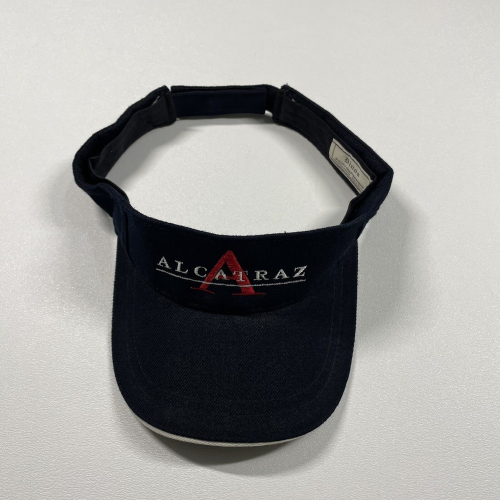 Alcatraz Visor Hat Cap Men’s Black Strapback Embroidered Wool Blend