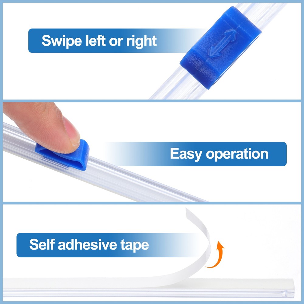 8pcs Plastic Wrap Cutter, 17in Plastic Wrap Slide Cutter Self Adhesive, Blue