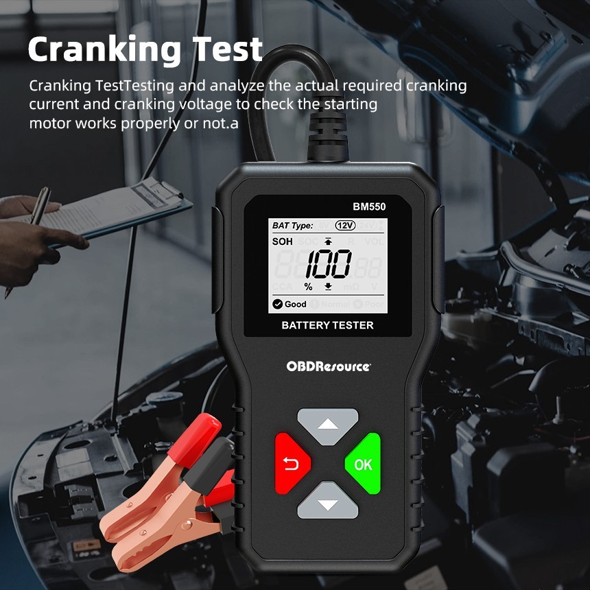 6V 12V 24V Car Battery System Tester Auto Diagnostic Device 100-2000CCA LoadTest