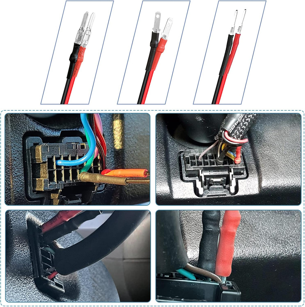 Radar Detector Hardwire Power Cord, Rearview Mirror Plug Cable,With Inline Fuse