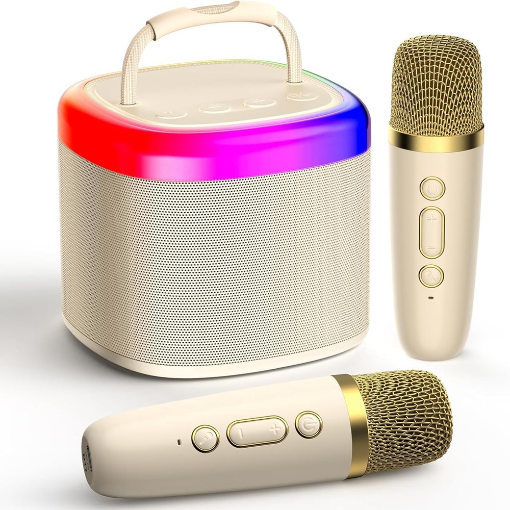 Mini Karaoke Machine for Kids: Portable Bluetooth Speaker with 2 Wireless