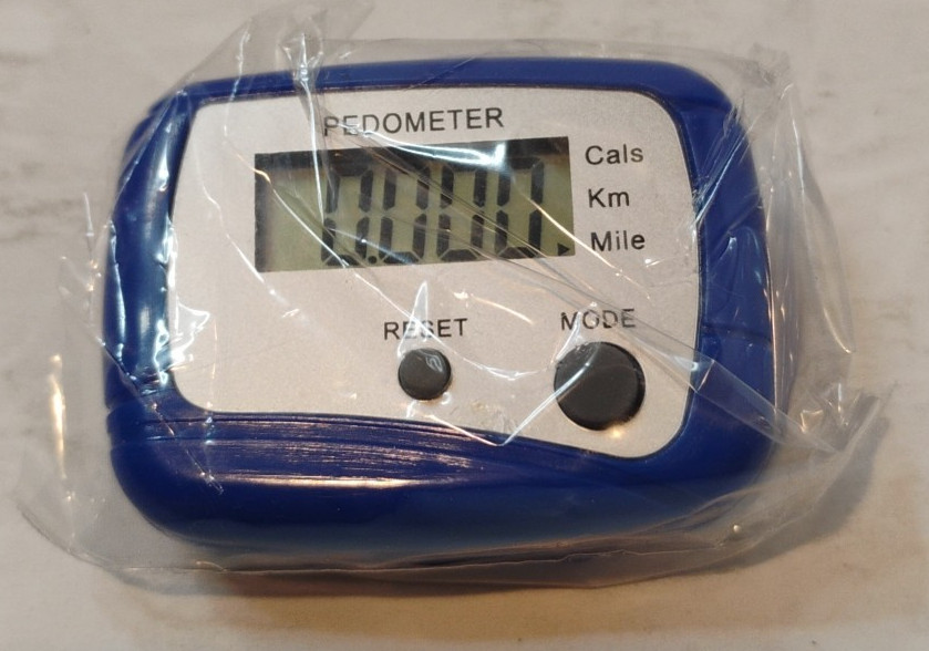 PedUSA CW Multi-Function Pedometer LCD Step Distance Counter (White/Blue/Black)