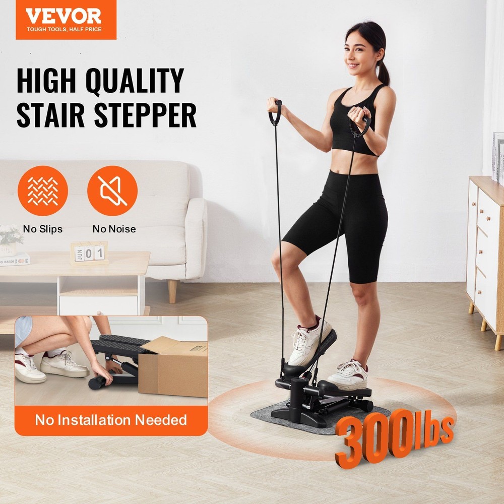 Smooth Motion Mini Stepper with Resistance Band Hydraulic Build