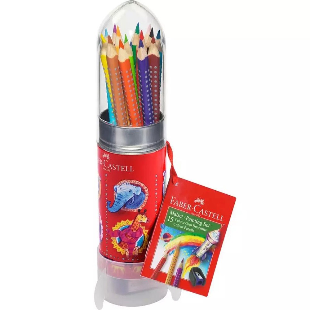 Faber-Castell Rocket Pencil Set Colour Grip Triangular Barrel, 16 Pieces 112457