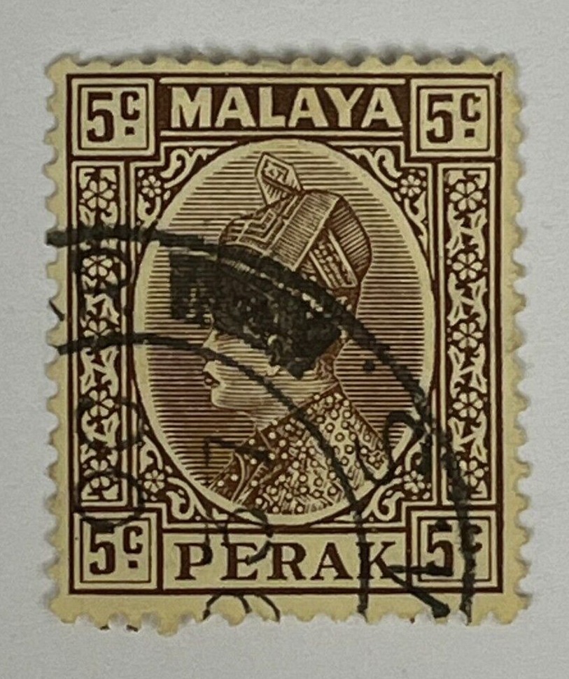 Malaya Perak 5c Stamp - Early Issue (Used Hinged) X26