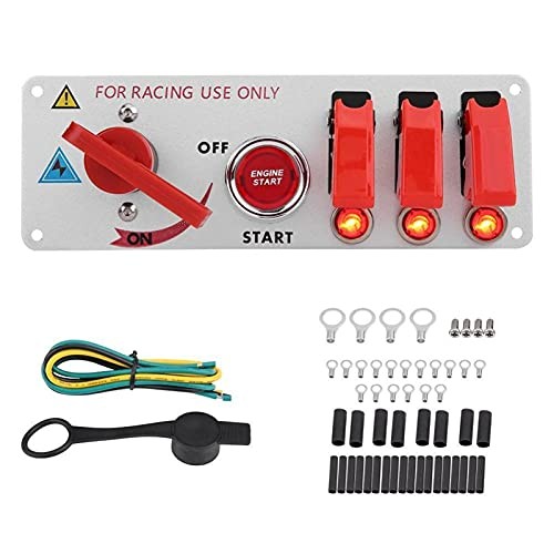 12V Ignition Switch Panel, 5 in 1 Racing Car Ignition Switch Panel Engine