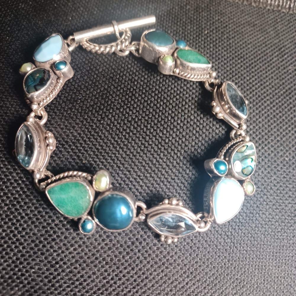 The Dreamer Multi Stone Sterling Silver Bracelet 7"