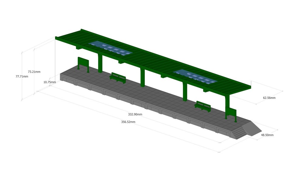 Outland Models Miniatures Classic Passenger Platform - side 1:87 HO Scale