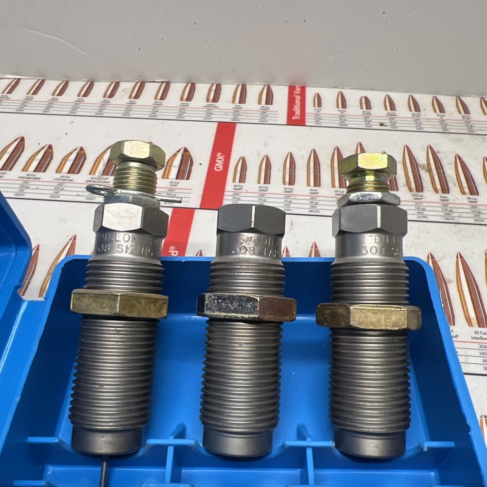 RELOADING TOOLS * THREE DIES SET * DILLON * STEEL * 308 WIN * 15574