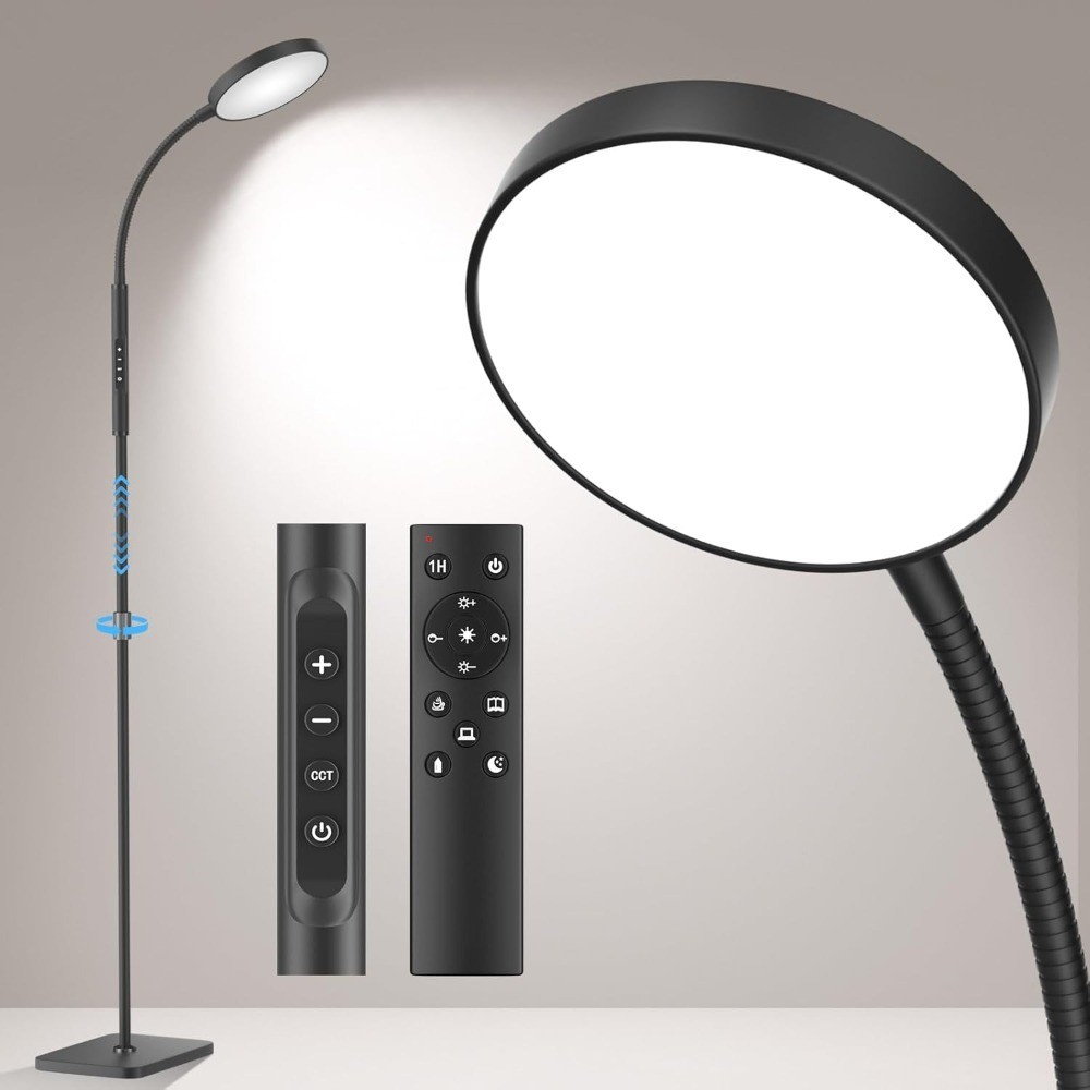 Adjustable Height Floor Lamp with Remote Touch Control 120 LED Super Bright