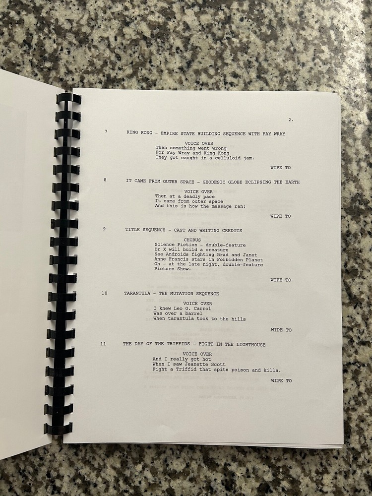 Rocky Horror Picture Show Horror Movie Script Reprint Full Screenplay Script