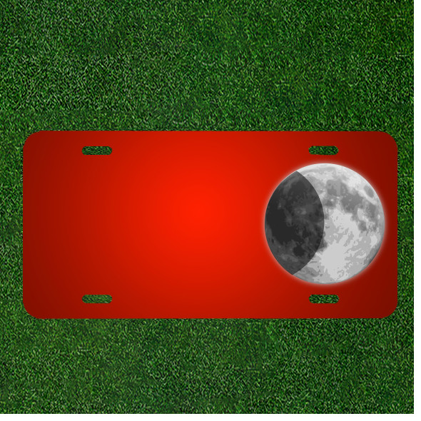 Custom Personalized License Plate With Add Names To Moon Moon Shine Half Moon
