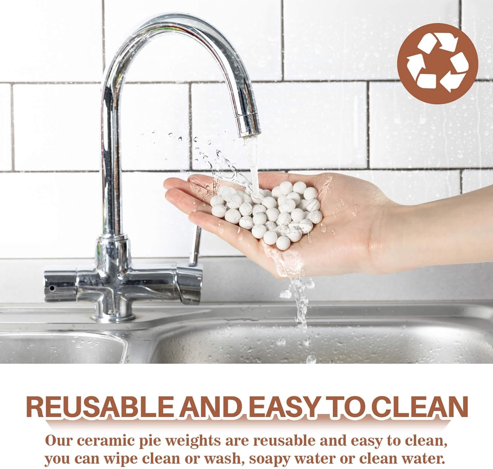 1LB Pie Weights for Baking - Pie Crust Weights Ceramic Pie Weights Baking