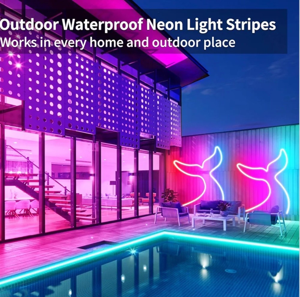 Waterproof Multicolor LED Light Strip, App & Remote Control, Indoor Outdoor