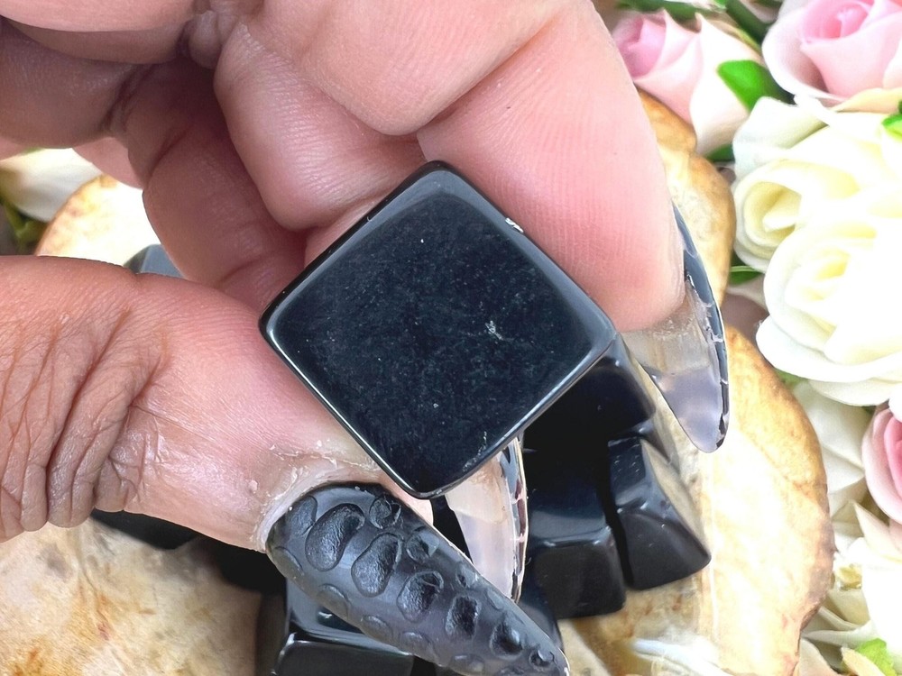 Black obsidian mini crystal cube - black obsidian cube - obsidian mini cube -