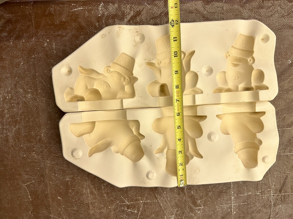 VINTAGE DONA'S CERAMIC MOLD #D-1614 CRACK POT FROGS/TOADS 4"H