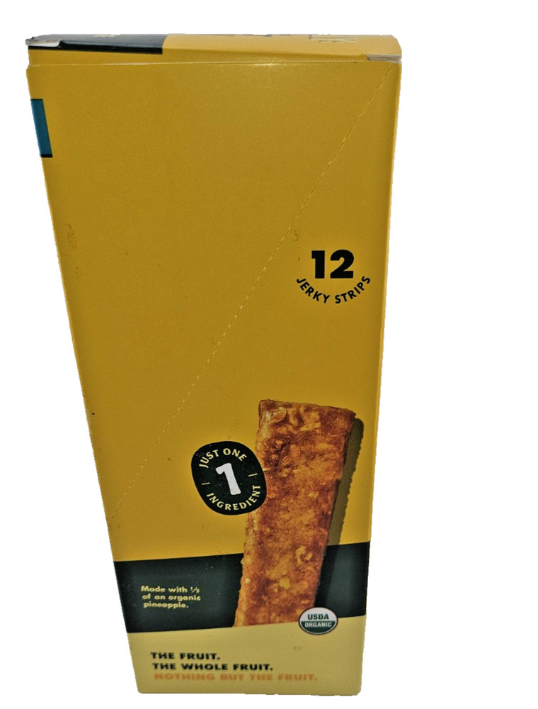 Solely Organic Pineapple Fruit Jerky Strips 12ct Individually Wrapped Snack