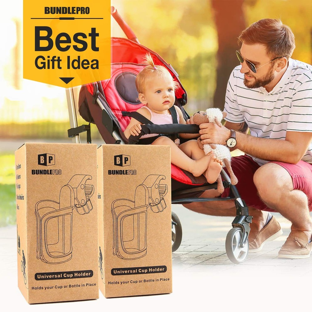 Pack of 2 Stroller Cup Holders, Universal Drinks Holder for