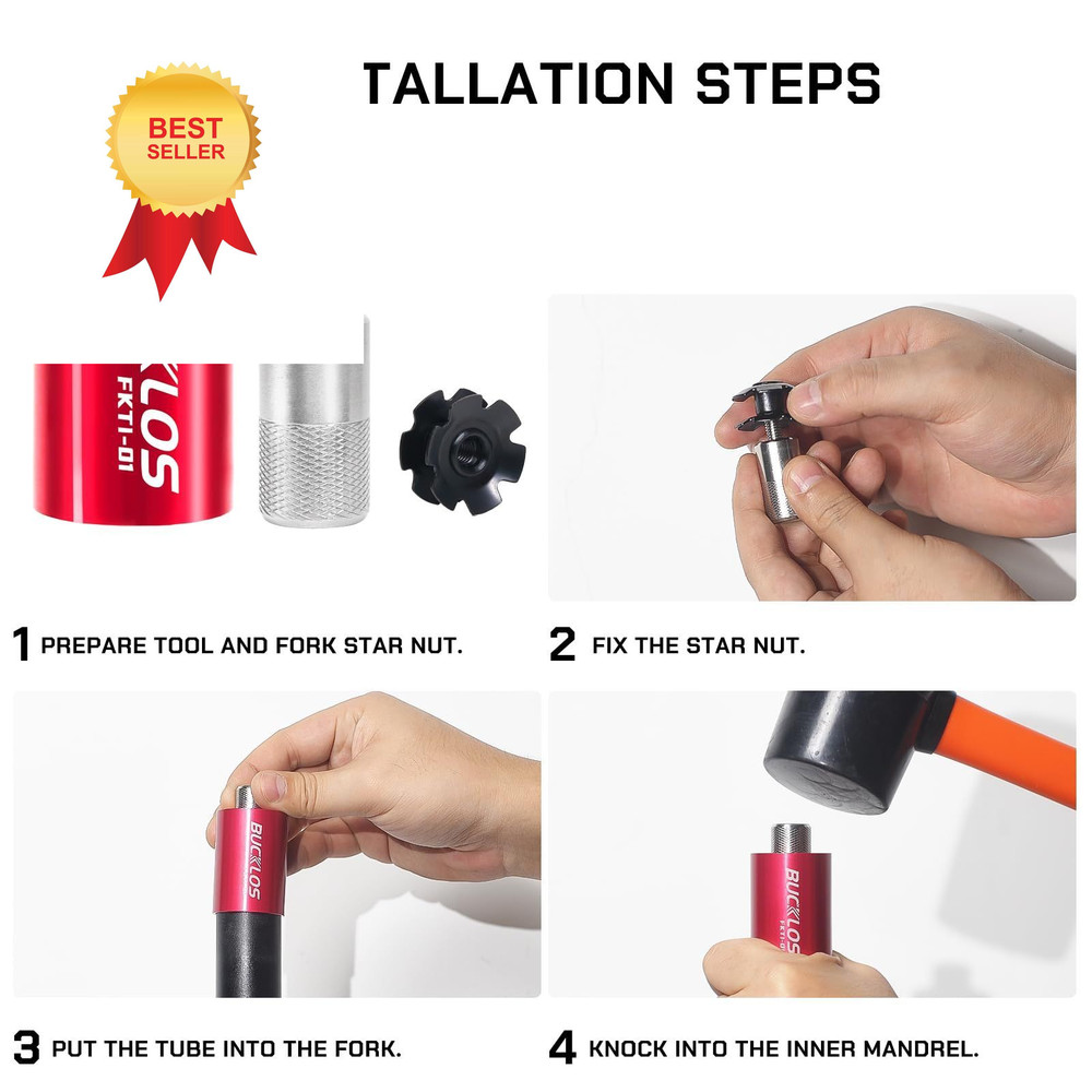 BUCKLOS Bike Fork Star Nut Setting Install Tool with Introductory Version