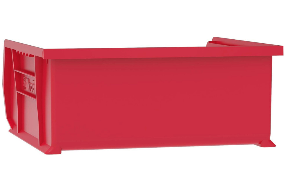 Stackable Red Storage Bins - 6-Pack for Garage & Pantry Organization