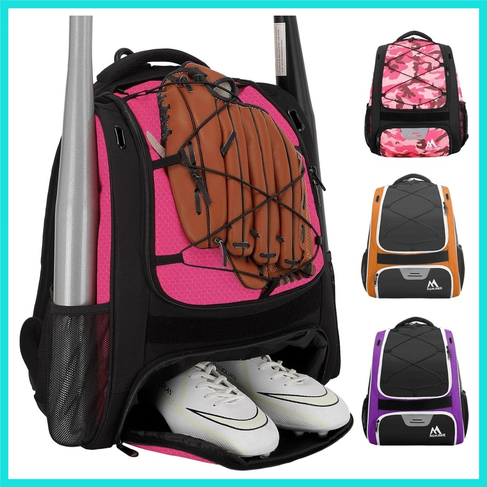 Baseball Bag-Baseball Backpack Holder for Baseball, Large Main Compartment,So...