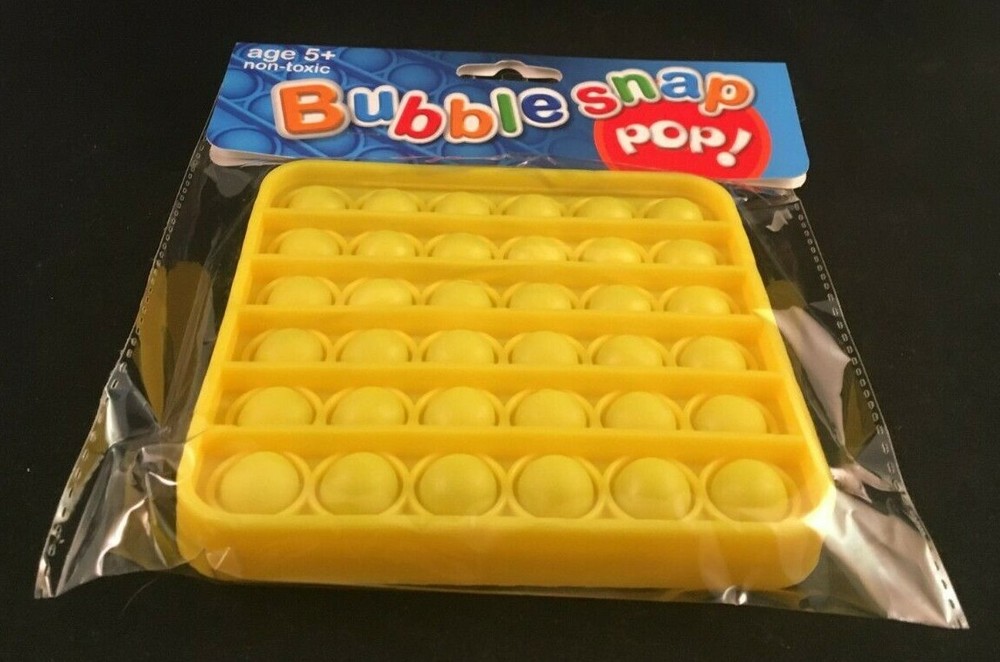 Bubble Snap Pop! - Square - Yellow - Fidget Toy - Ages 5+