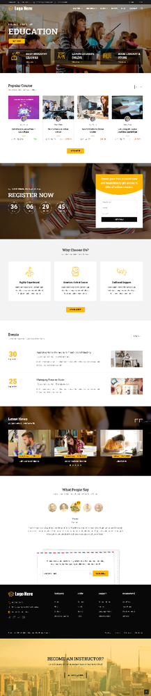 Education Website Design for Training Website with Free 5GB VPS Web Hosting