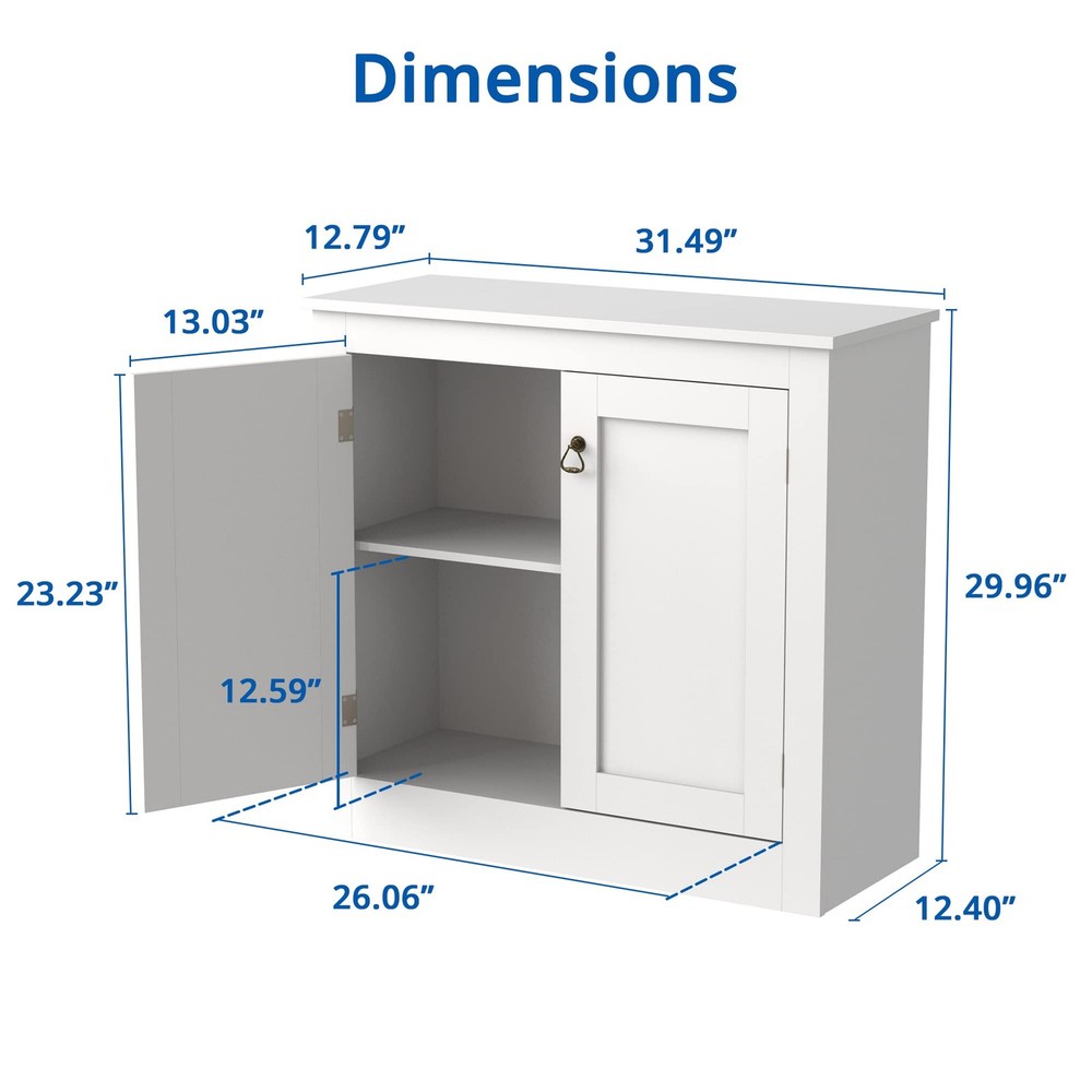 Buffet Cabinet with Storage - Kitchen Storage Cabinet Wood Console Table Coff...