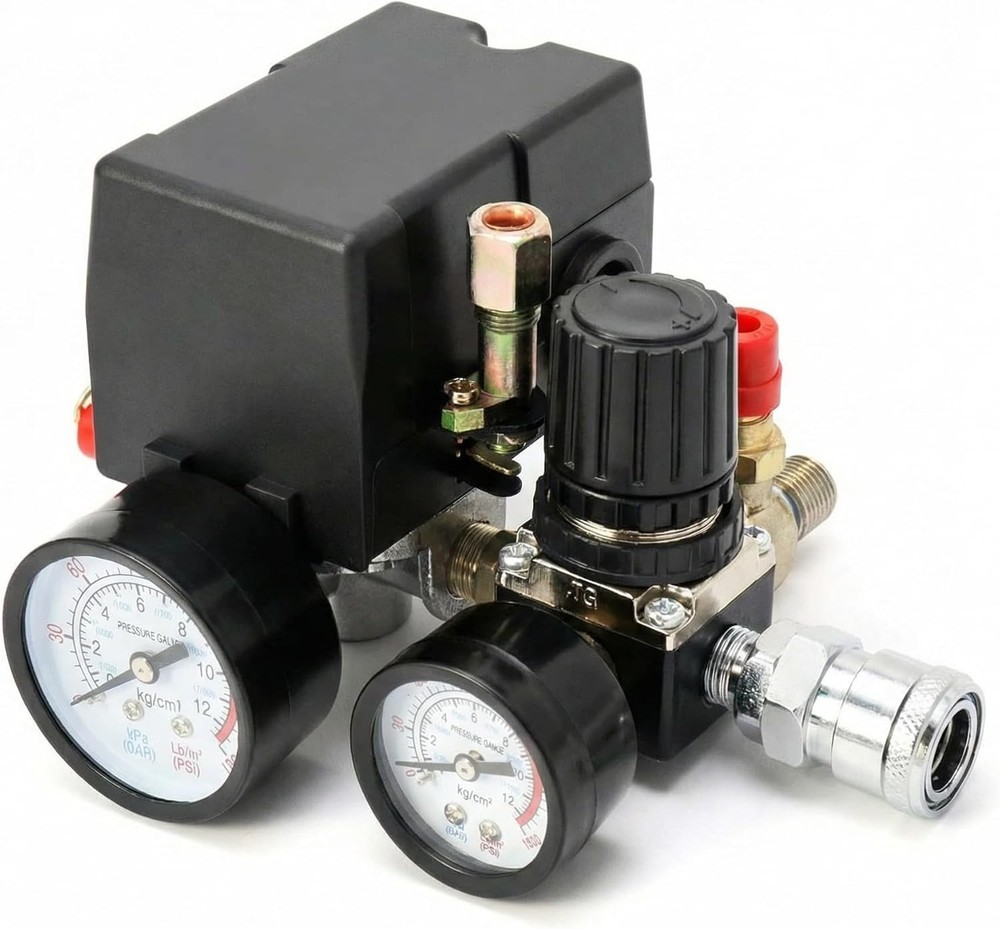 Air Compressor Pressure Switch for Pneumatic Tools, 90–120PSI Adjustable Cont...
