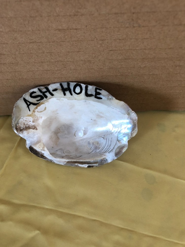 Real oyster shell ashtray