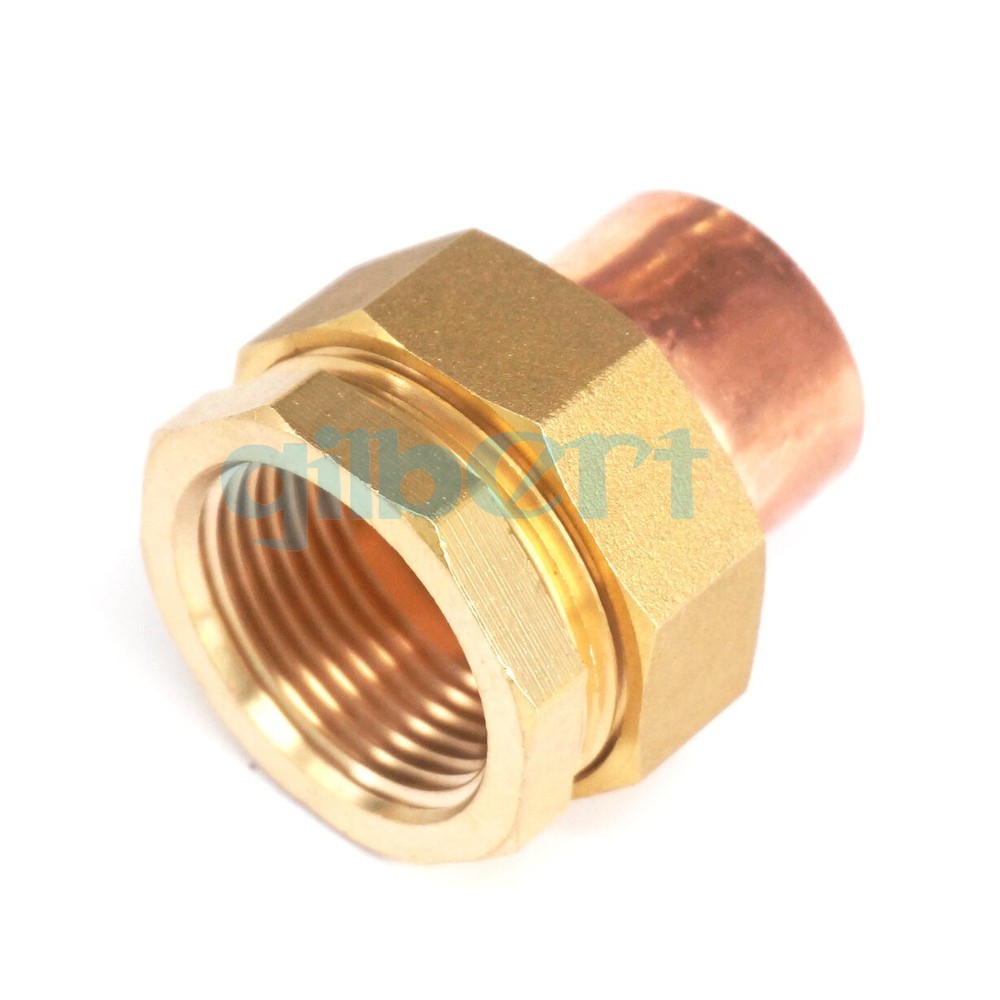 1" BSP x 28mm Brass Female Thread Socket Union to Copper End Feed Pipe Fitting