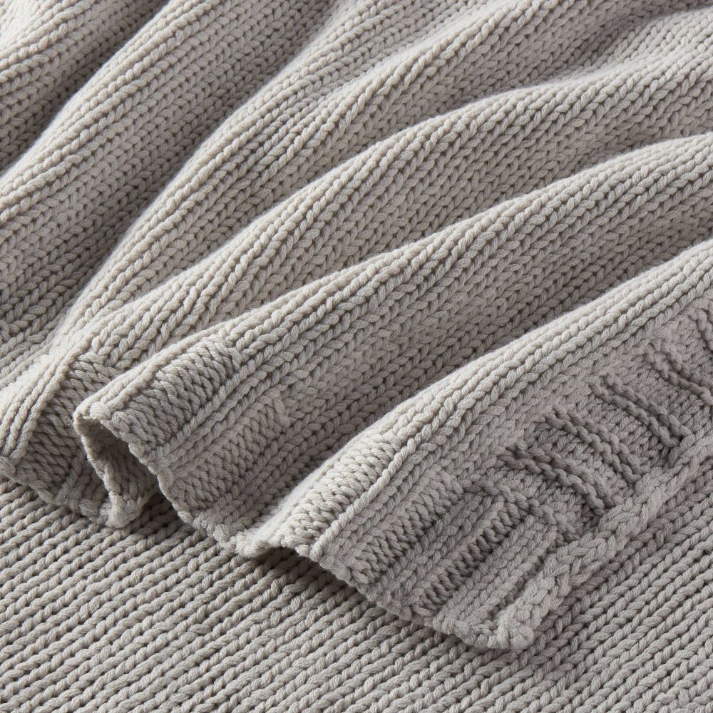 King Sweater Knit Bed Blanket Gray - Threshold