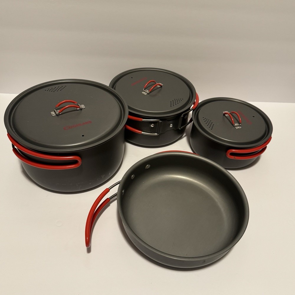 Coghlans Hard Anodized Aluminum 7 Piece Nesting Cookware Set Camping