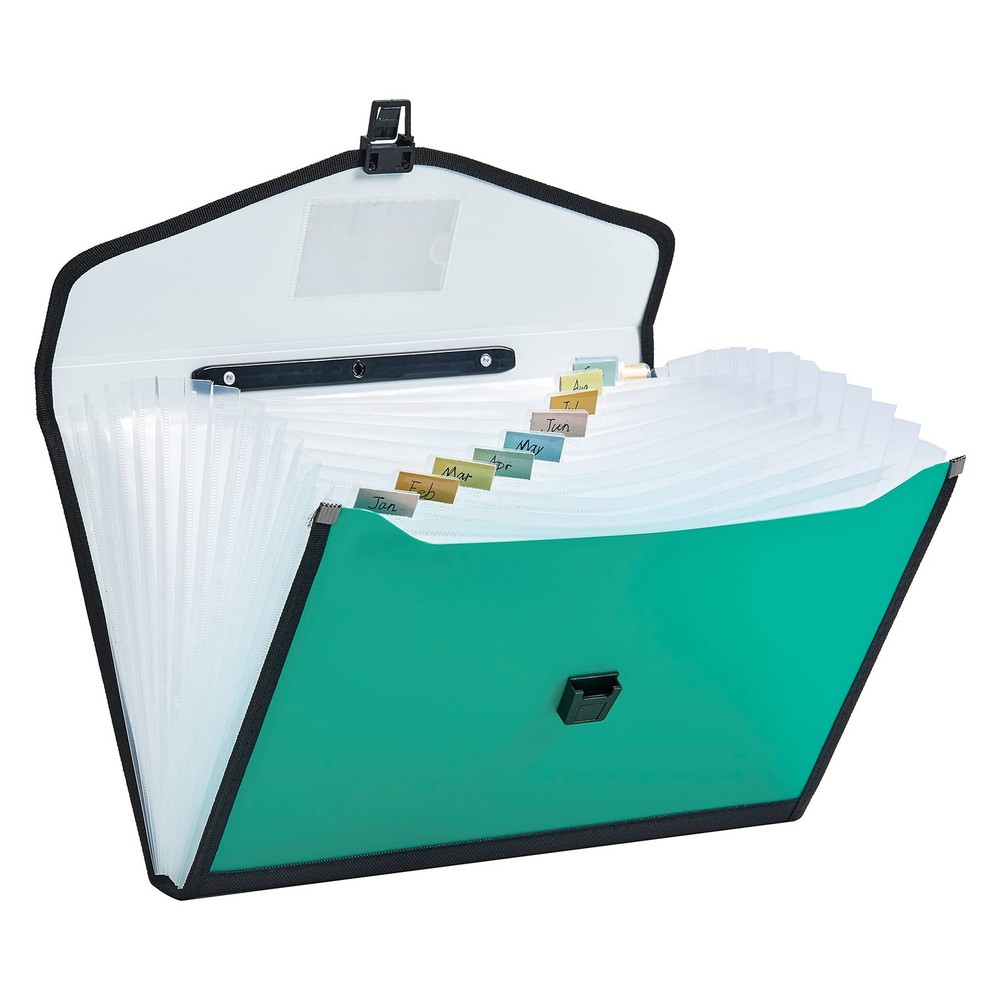 Leagl Size 13-Pockets Expanding File Folder with Handle, Plastic Accordion Fi...