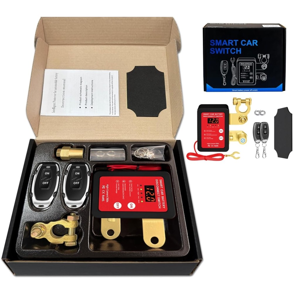 12V 240A Remote Control Battery Kill Switch for Car - Smart Battery Disconnec...