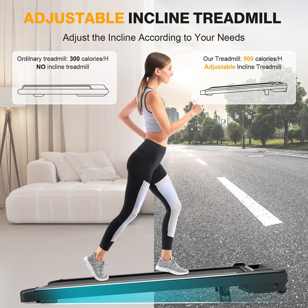 2.5HP Under Desk Treadmill with Incline Walking Pad Machine with Remote Control