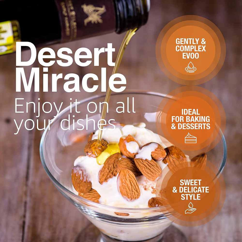 DESERT MIRACLE Cold Pressed Polyphenol Rich Moroccan Olive Oil, Extra Virgin Oli