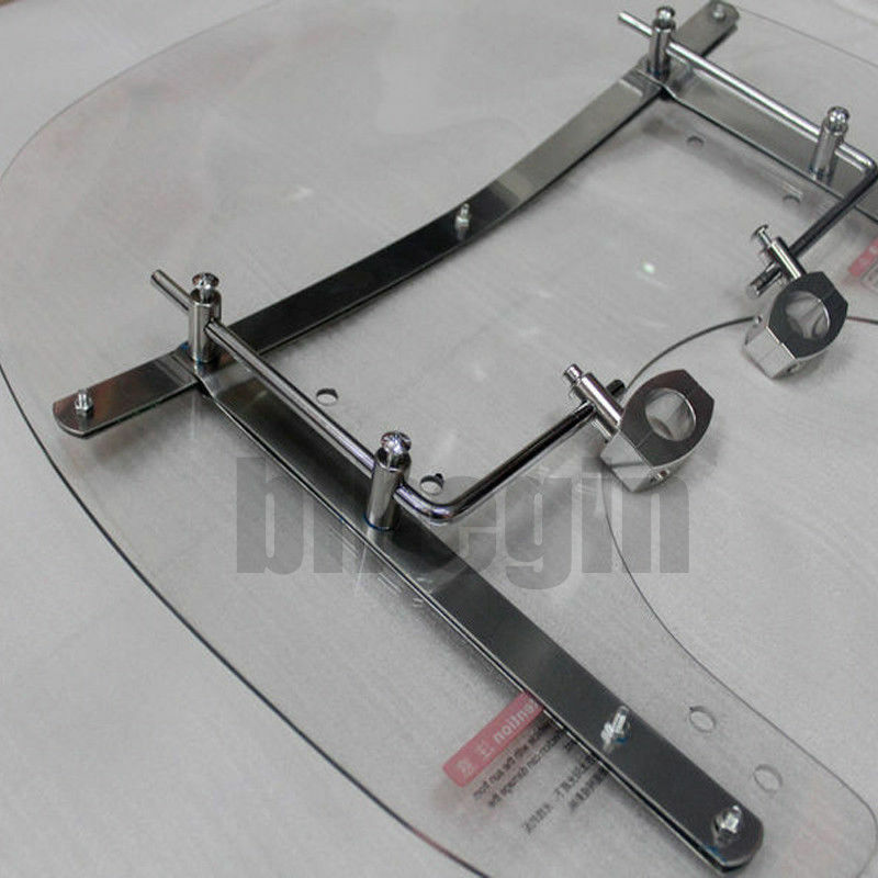 23"x21"Large Clear Motorcycle Windshield Windscreen Universal 7/8''1'' Handlebar