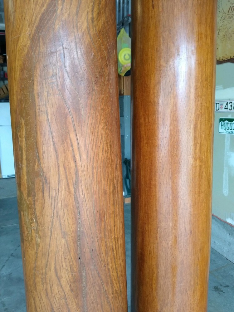 19th century Solid Teak Pillars From India - Antique Pair 6ft Tall HEAVY