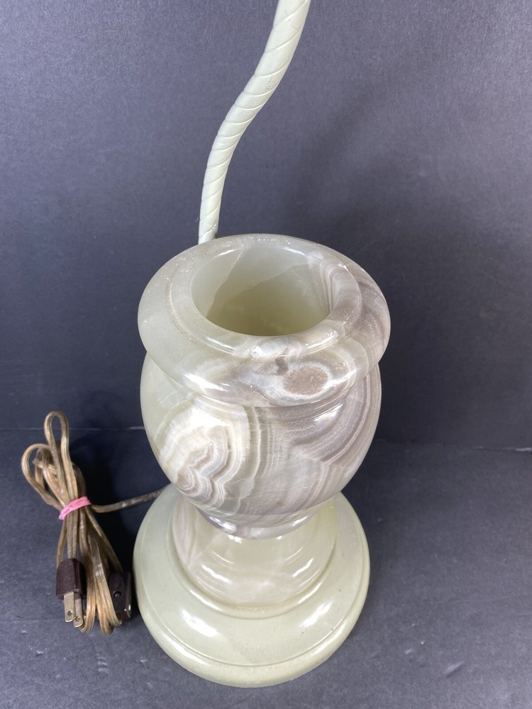 Solid Marble Or Onyx Hand Carved Vase Lamp