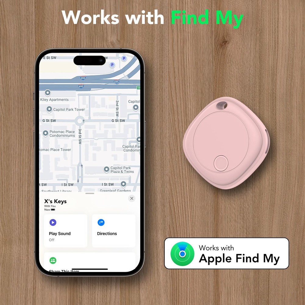 Air Tracker Tags-4 Pack, Bluetooth Tracker Works with Apple Find My APP (iOS ...