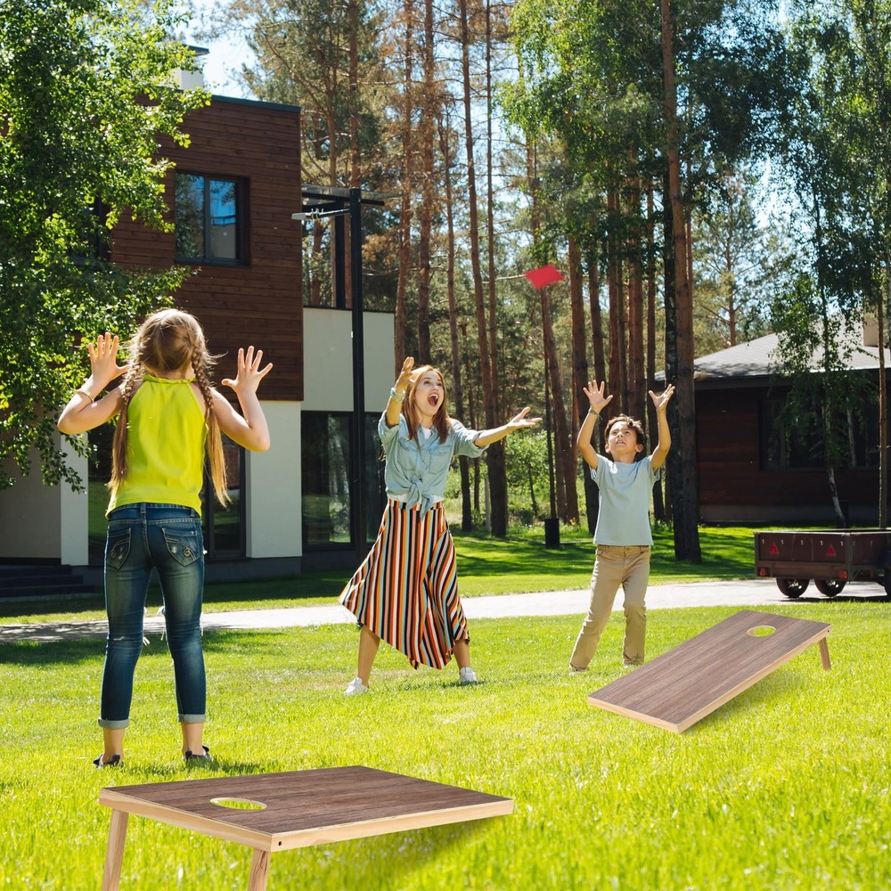 Solid Wood Cornhole Board Set, 4x2ft Regulation Cornhole Game Set with 8 Bean...