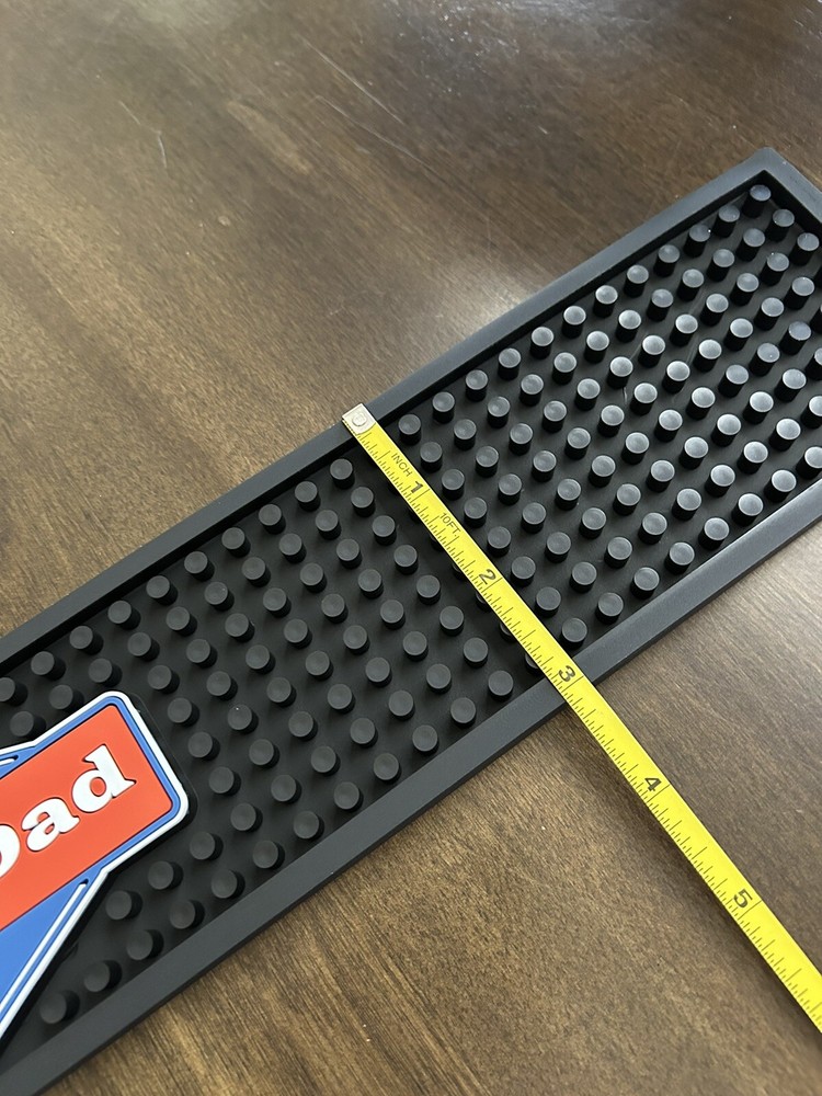 Happy Dad Spill Stop Bar Mat Black Rubber