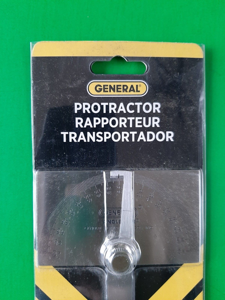 NEW GENERAL TOOLS No. 17 STAINLESS STEEL SQUARE HEAD PROTRACTOR