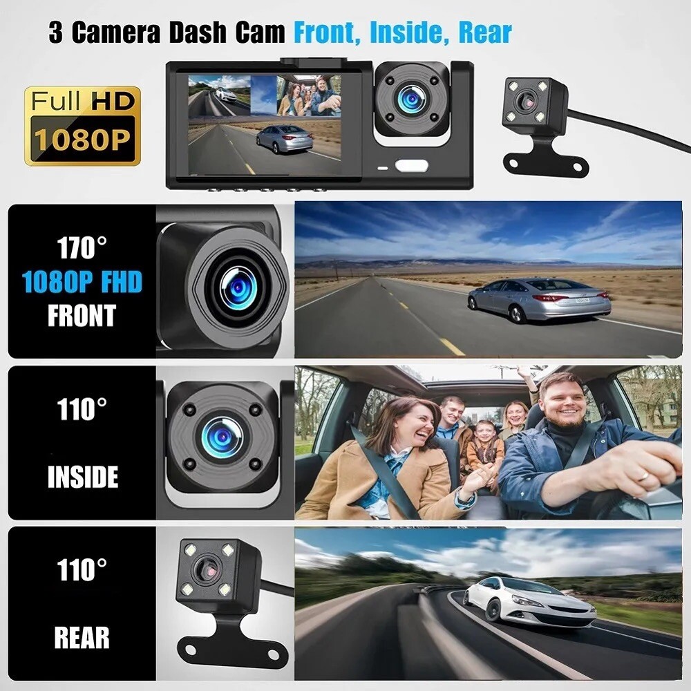 Dash camera front and rear Hd 1080 ,G Sensor ,motion Detection, Night Vision