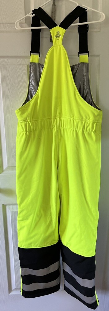 Refridgiwear Bib Overalls Sz Medium Men Fluorescent